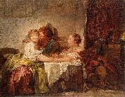 Jean-Honore Fragonard The Captured Kiss, the Hermitage, St. Petersburg painting